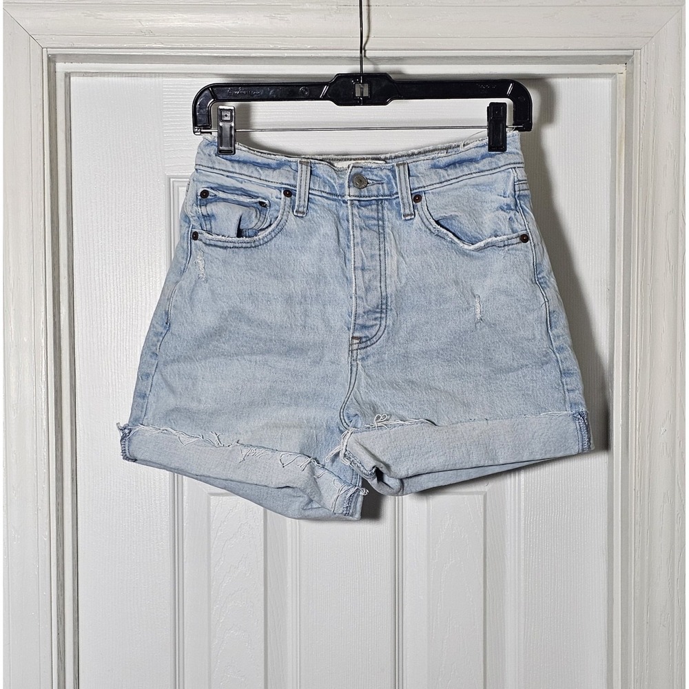Abercrombie & Fitch Light Wash High-Waist Denim Shorts